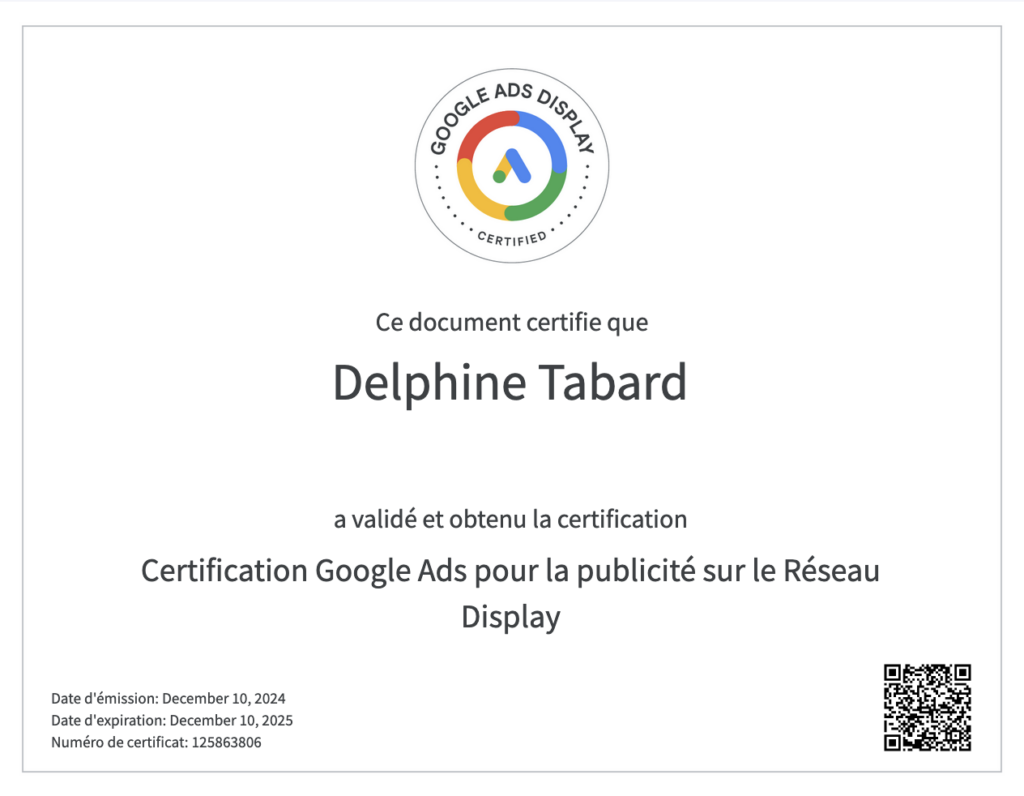 Certification Google Ads pour la publicité sur le réseau Display 2024